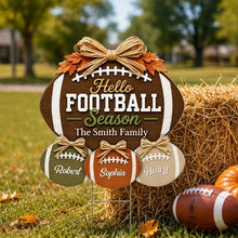 Load image into Gallery viewer, Personalized Football Season Shaped Yard Sign Family Gift
