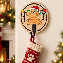 Load image into Gallery viewer, Personalized Cat Wooden Key Holder Custom Name Gift for Cat Lovers
