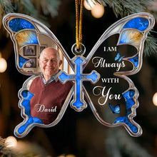 Load image into Gallery viewer, Personalized Teal Butterfly Acrylic Ornament Memorial Gift
