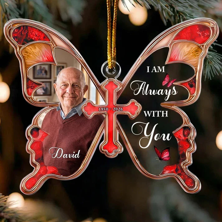 Personalized Teal Butterfly Acrylic Ornament Memorial Gift