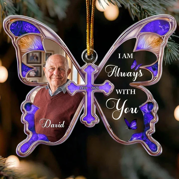 Personalized Teal Butterfly Acrylic Ornament Memorial Gift