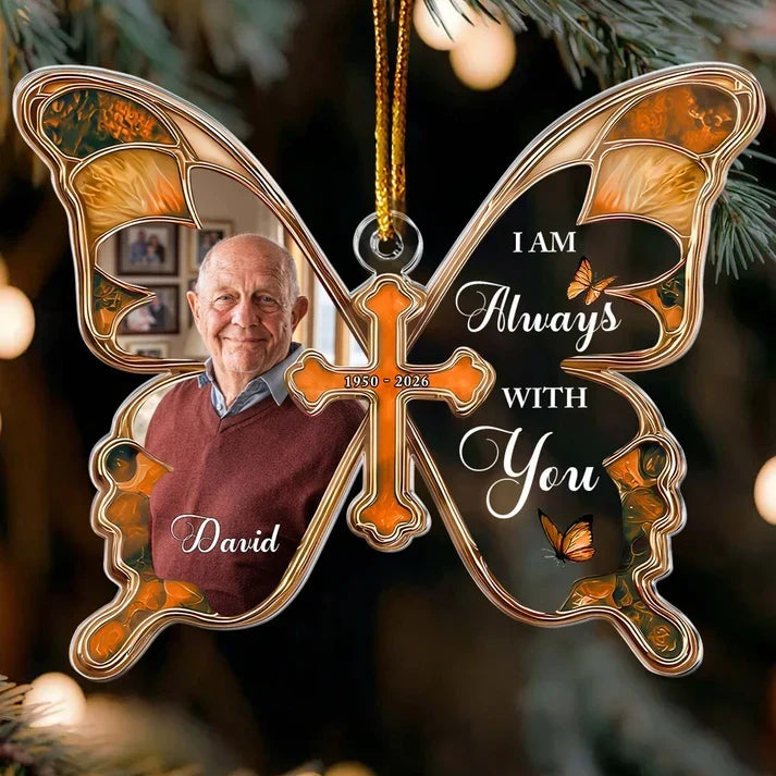 Personalized Teal Butterfly Acrylic Ornament Memorial Gift