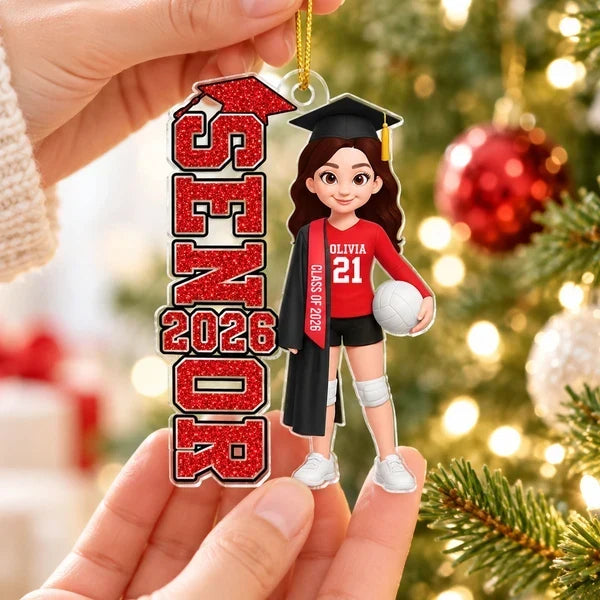Personalized Graduation Ornament Colorful Senior Volleyball Gift for Daughter