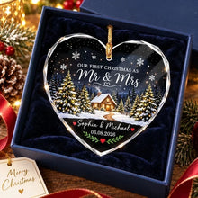 Load image into Gallery viewer, Personalized Crystal Heart Ornament First Christmas Gift for Couple
