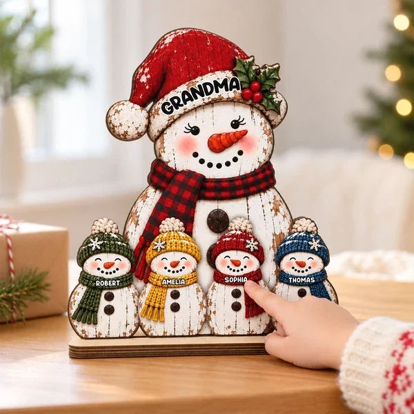Personalized Wooden Plaque Snowmen Gift for Grandma Christmas Decor