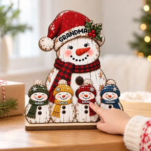 Load image into Gallery viewer, Personalized Wooden Plaque Snowmen Gift for Grandma Christmas Decor
