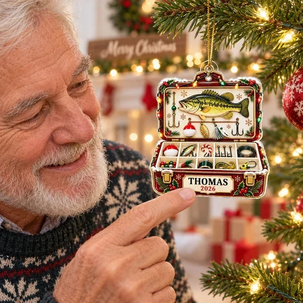 Personalized Fishing Tackle Box Ornament Unique Gift for Dad