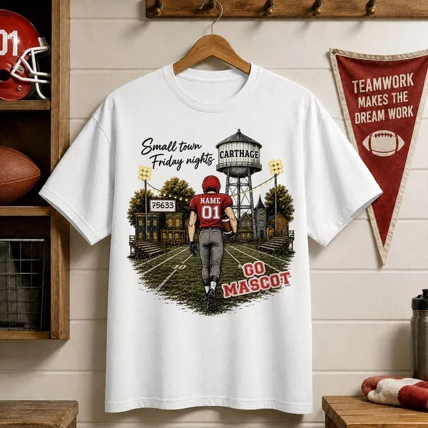 Personalized Classic Tee Green & Gold Football Gift for Mom