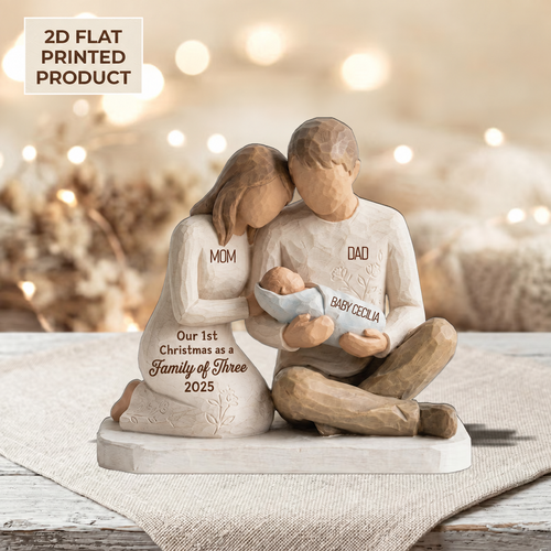 Personalized Thick Wooden Plaque Family Keepsake Gift for New Parents