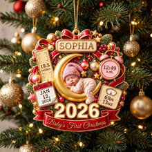 Load image into Gallery viewer, Personalized Baby's First Christmas Acrylic Ornament Gift for Family
