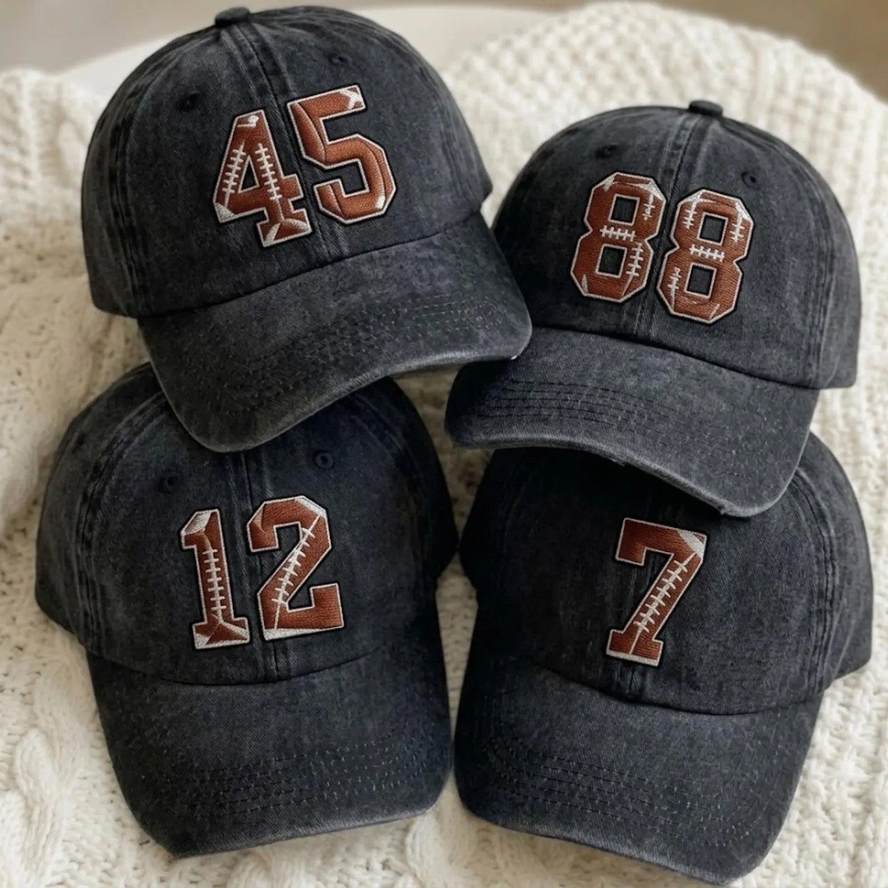Personalized Embroidered Cap Custom Football Number Gift for Coaches