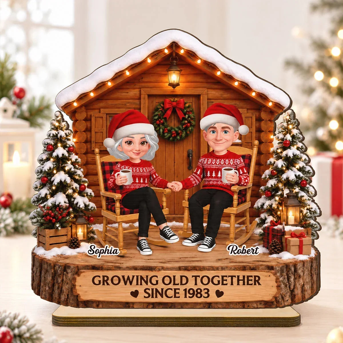 Personalized 2-Layer Wooden Plaque Cozy Couple Gift for Anniversary