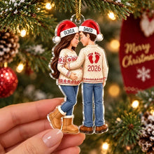 Load image into Gallery viewer, Personalized Acrylic Ornament Expecting Couple Christmas Gift
