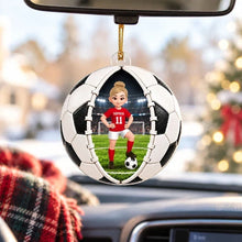 Load image into Gallery viewer, Personalized Acrylic Soccer Ornament Gift for Daughter - Unique Christmas Keepsake
