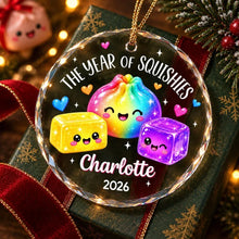 Load image into Gallery viewer, Personalized Glass Crystal Ornament Rainbow Squishies Gift for Kids
