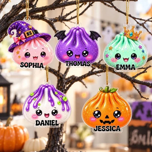Personalized Halloween Dumpling Acrylic Ornament Gift for Kids