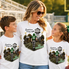 Load image into Gallery viewer, Personalized Classic Tee Green &amp; Gold Football Gift for Mom
