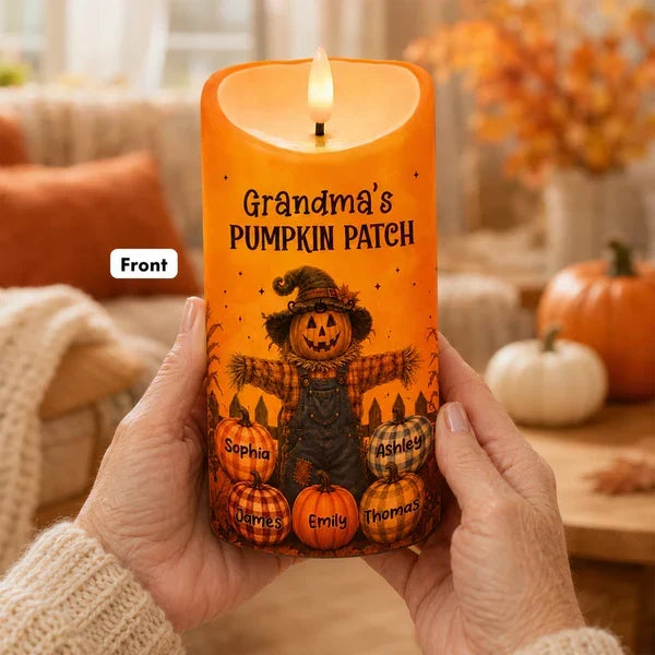 Personalized Flameless LED Candle Autumn Decor Gift for Grandma