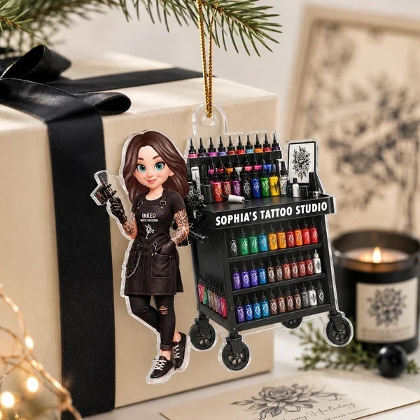 Personalized Tattoo Artist Acrylic Ornament Custom Gift for Her