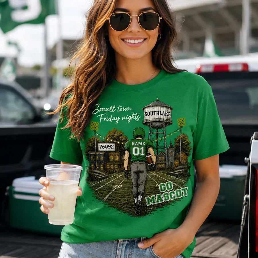 Personalized Classic Tee Football Player Gift for Mom