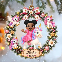 Load image into Gallery viewer, Personalized Unicorn Acrylic Ornament Unique Kids Gift
