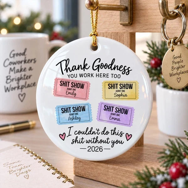 Personalized Ceramic Christmas Ornament Gift for Coworkers