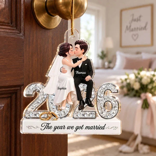 Personalized Acrylic Christmas Ornament Newlywed Gift