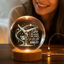 Load image into Gallery viewer, Personalized Globe Lamp with Handstand Gymnast for Daughter, Unique Gift Idea
