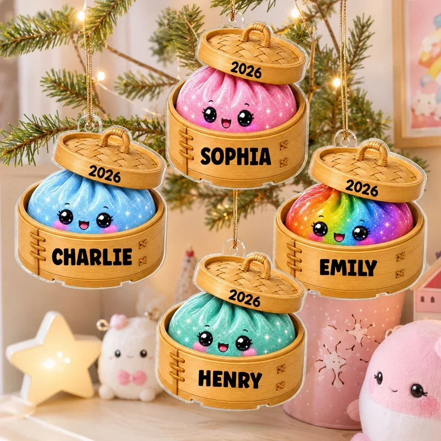 Personalized Acrylic Dumpling Ornament Gift for Kids Christmas