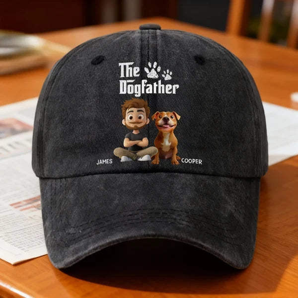 Personalized Dogfather Gift Set Custom Mouse Pad & Hat for Dog Dads