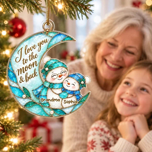 Personalized Acrylic Christmas Ornament for Grandma & Grandkids