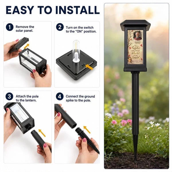 Personalized Solar Garden Stake Light for Dad | Sympathy Gift