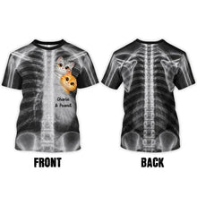 Load image into Gallery viewer, Personalized Cat Lover Tee X-Ray Art Gift for Cat Parents
