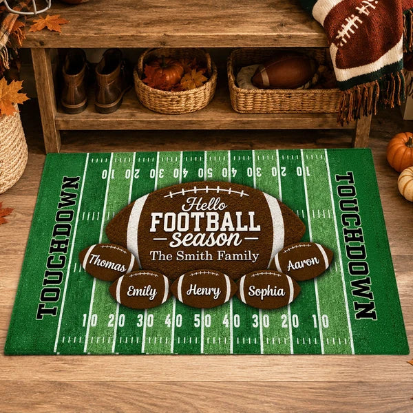 Personalized Football Doormat Custom Welcome Gift for Fans
