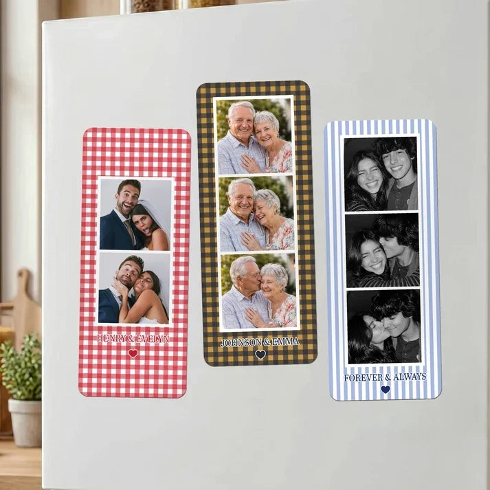 Personalized Acrylic Magnet with Couple Photo Strip Gift
