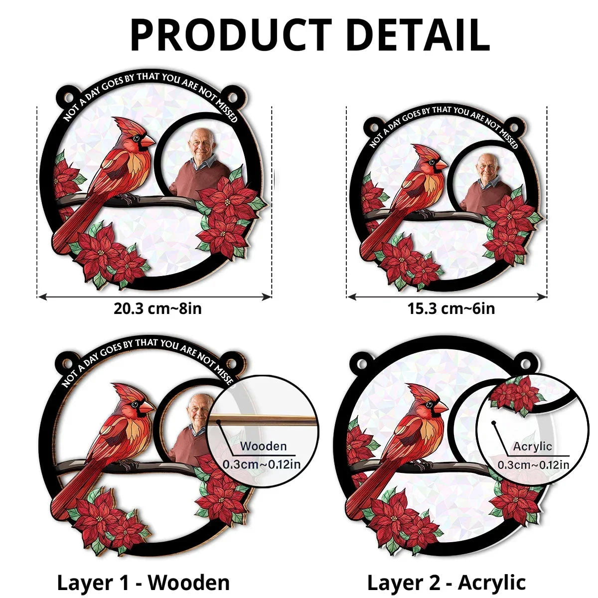 Personalized Cardinal Tribute Ornament Sympathy Gift for Loved Ones