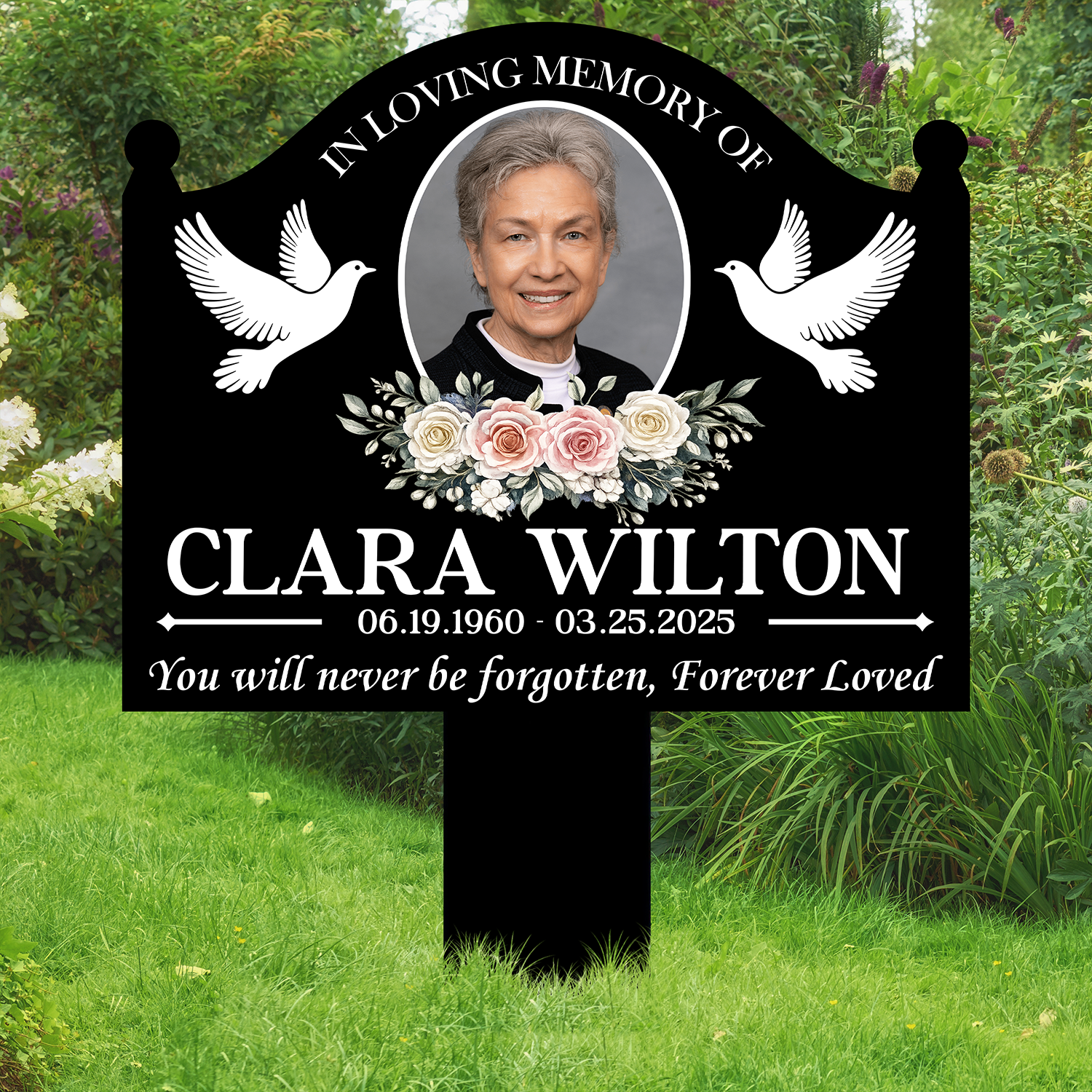 Personalized Metal Garden Stake Photo Tribute Sympathy Gift