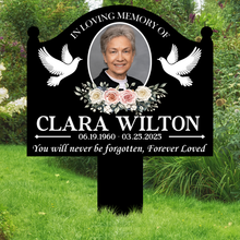 Load image into Gallery viewer, Personalized Metal Garden Stake Photo Tribute Sympathy Gift
