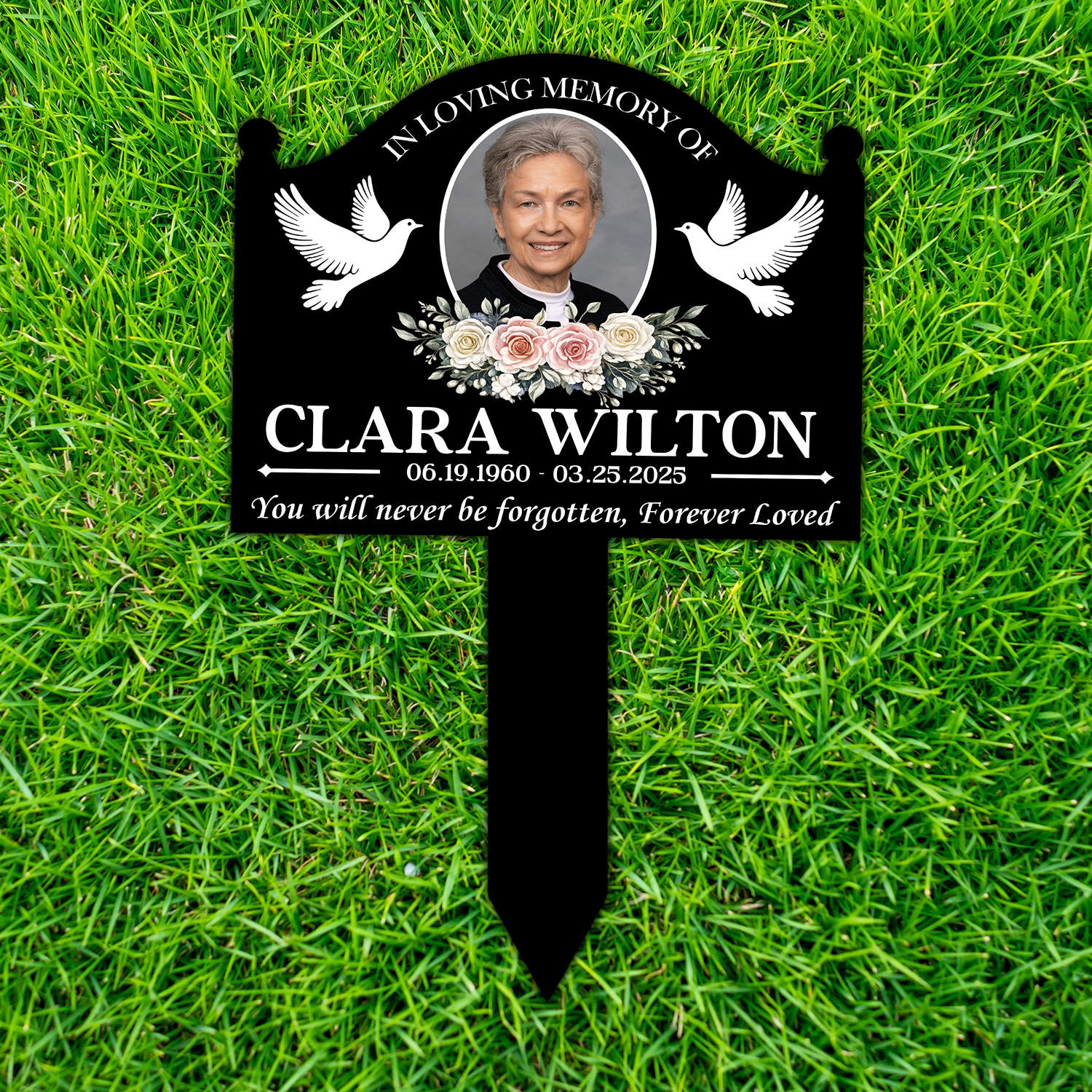 Personalized Metal Garden Stake Photo Tribute Sympathy Gift