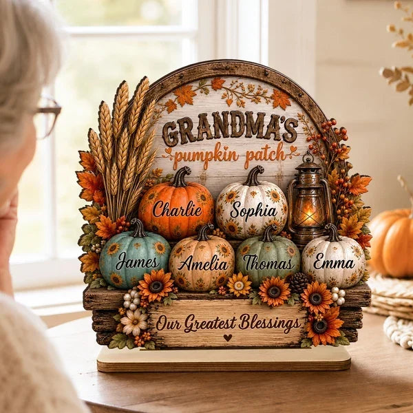 Personalized Wooden Plaque Fall Decor Gift for Grandma