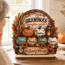 Load image into Gallery viewer, Personalized Wooden Plaque Fall Decor Gift for Grandma
