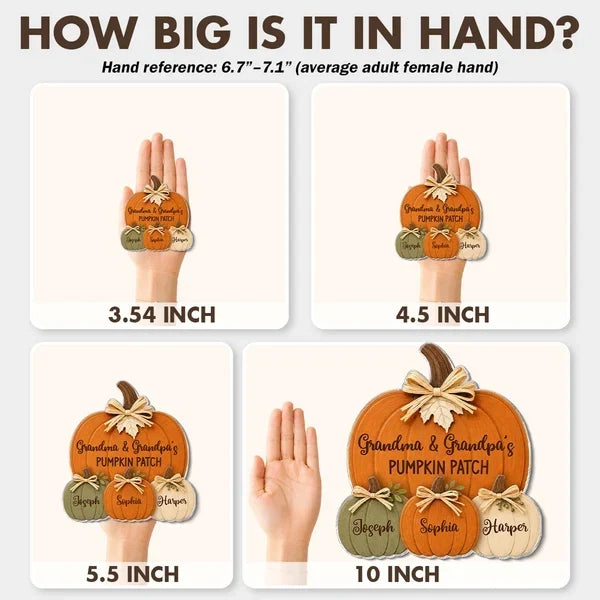 Personalized Fall Acrylic Magnet Rustic Pumpkin Gift for Grandma & Grandpa