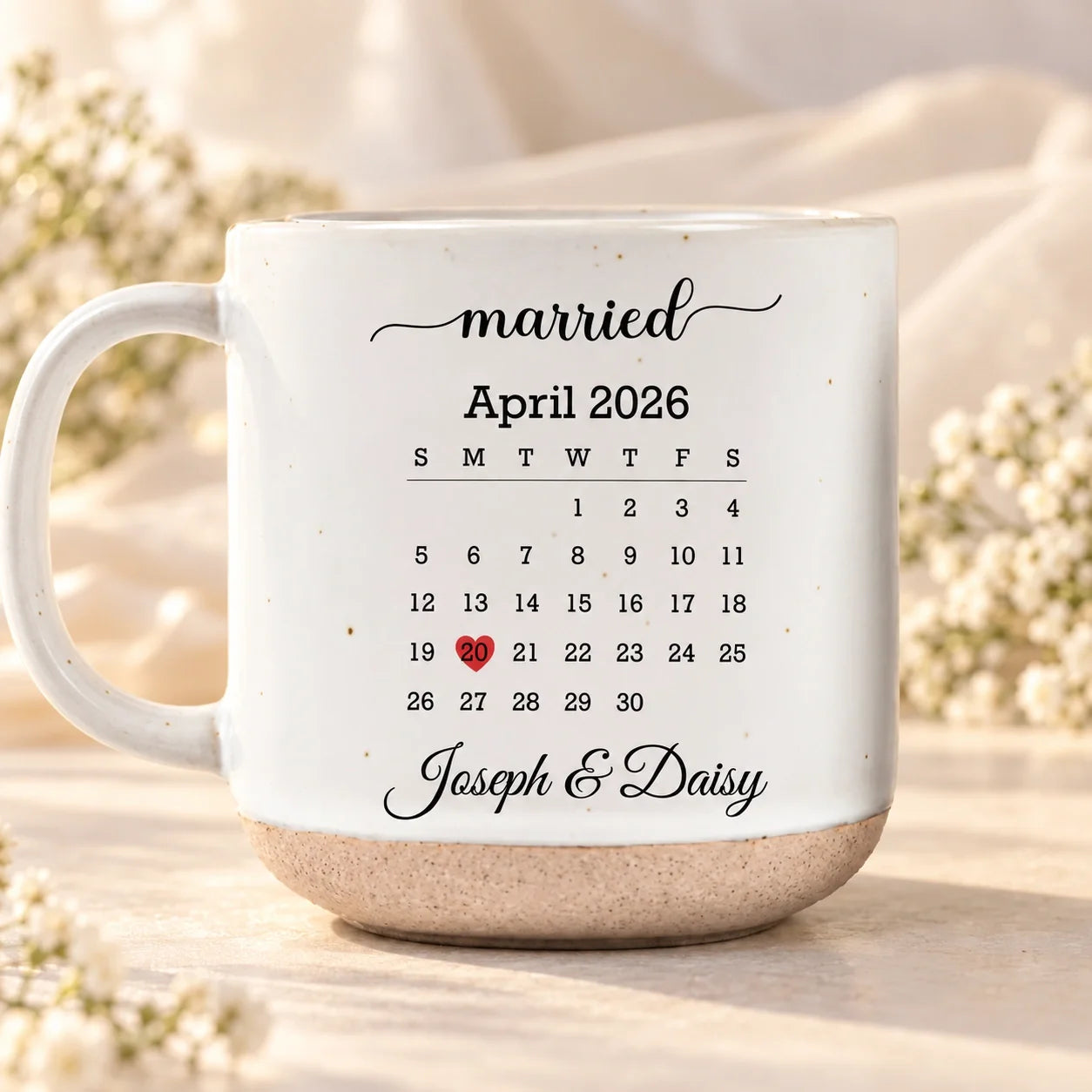 Personalized Wedding Date Mug Custom Names Gift for Couples
