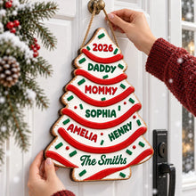 Load image into Gallery viewer, Personalized Wooden Christmas Tree Sign Custom Family Decor Gift

