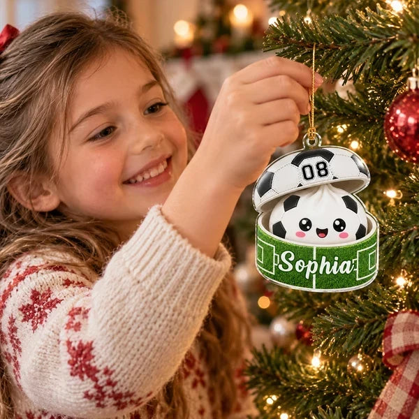 Personalized Soccer Ball Acrylic Ornament Creative Gift for Kids