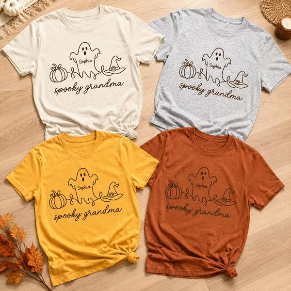 Personalized Spooky Grandma Tee Cute Halloween Gift Idea