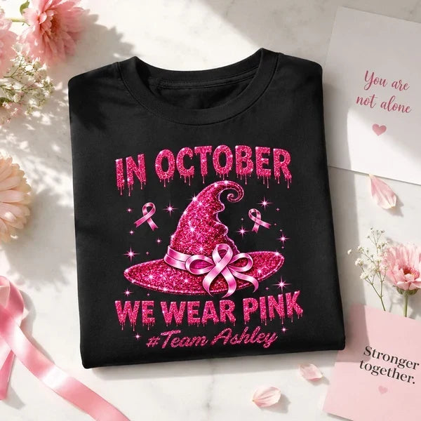 Personalized Classic Tee In October We Wear Pink Gift for Supporters