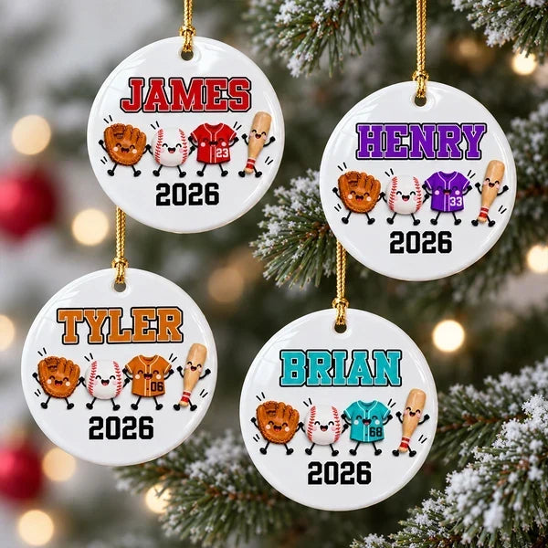 Personalized Baseball Ceramic Ornament Custom Gift for Fans