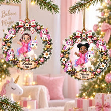 Load image into Gallery viewer, Personalized Unicorn Acrylic Ornament Unique Kids Gift
