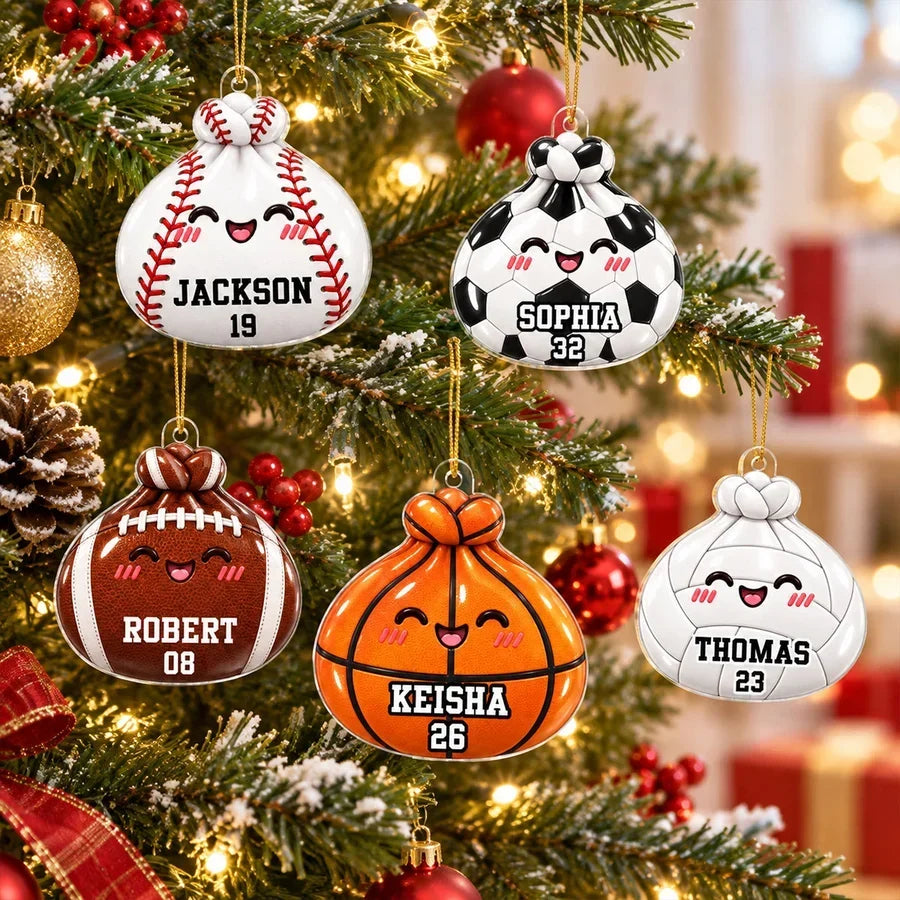 Personalized Dumpling Acrylic Ornament for Sports Fans - Unique Christmas Gift